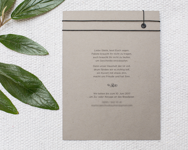 Invitation Church floral wedding backside